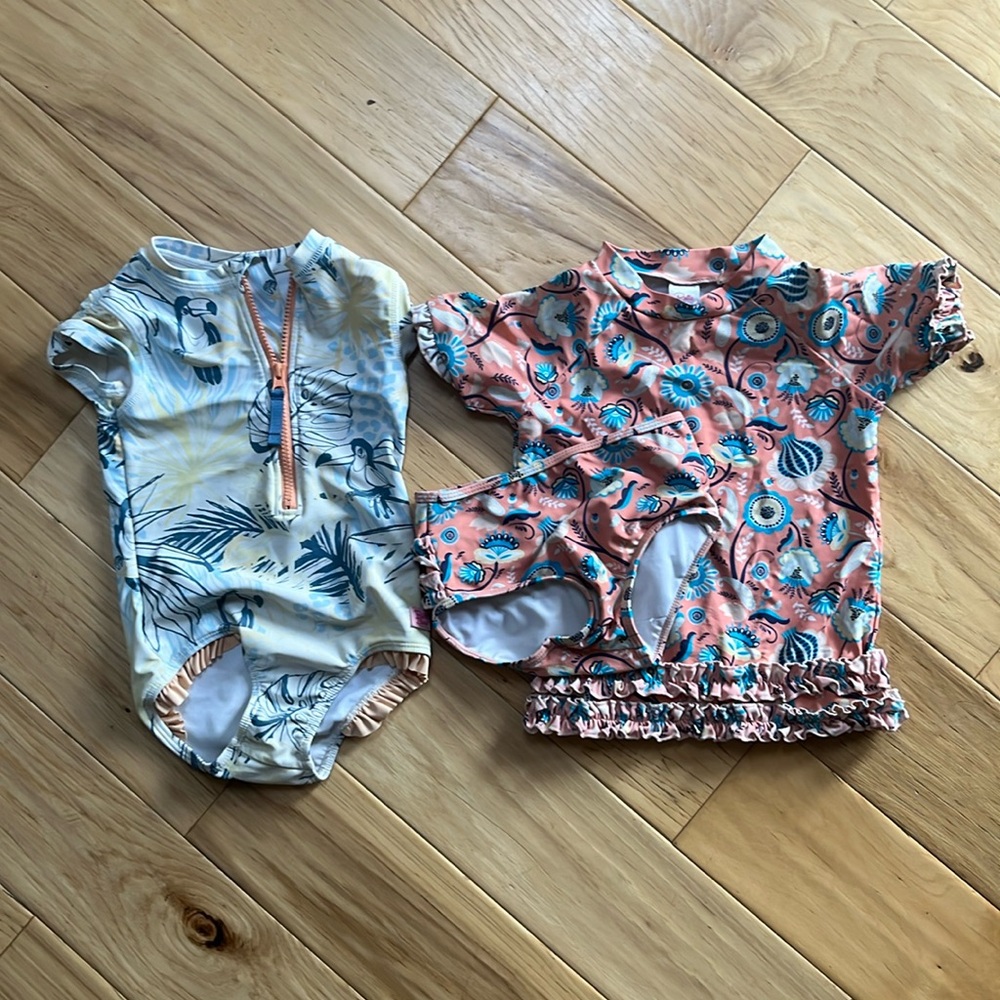 2 Ruffle Butt swimsuits 5t